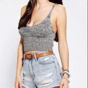 Knit gray crop top